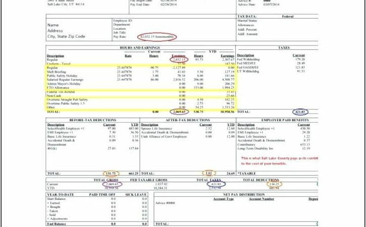 Payroll Calculator Pay Stub Template