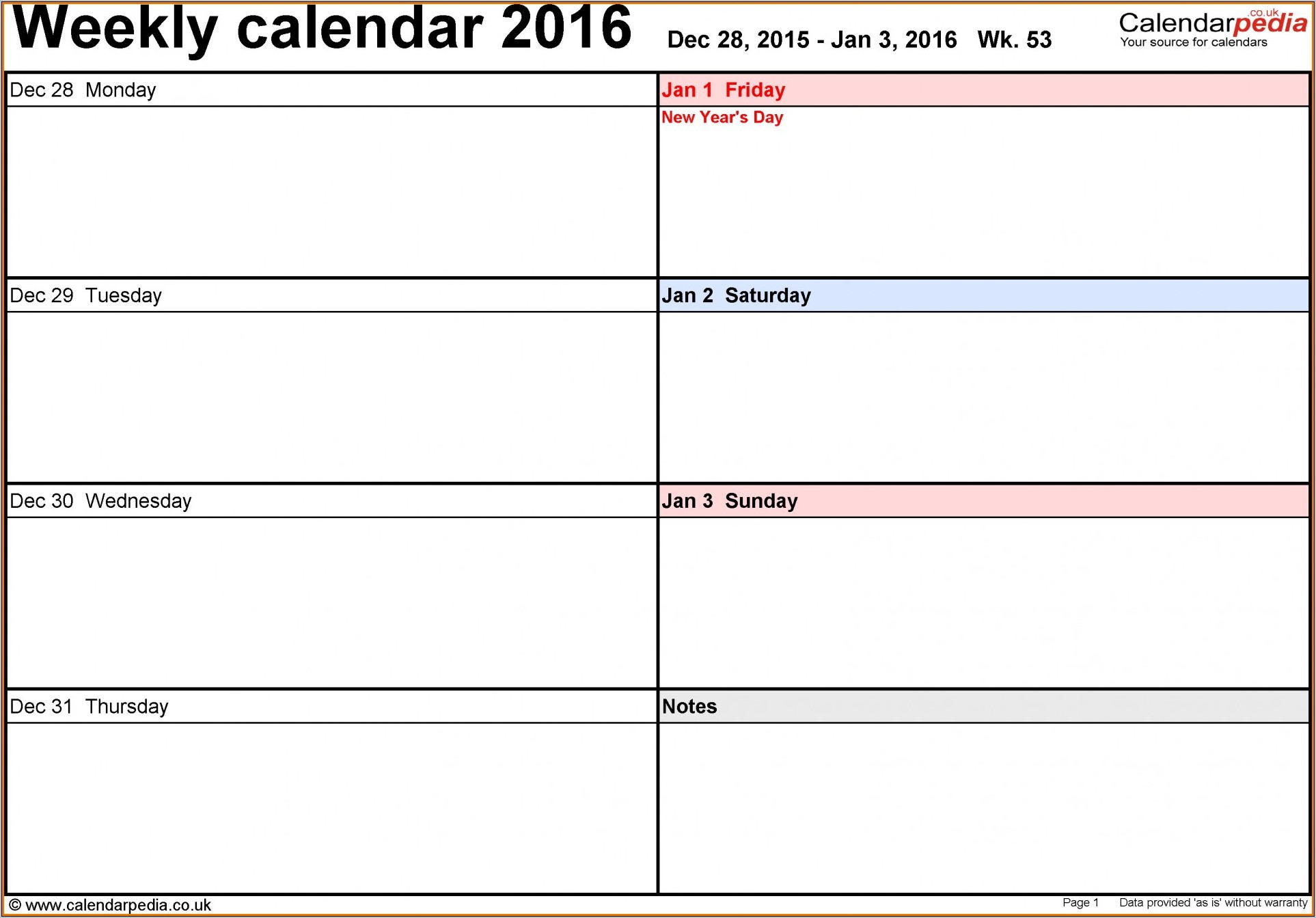 Payroll Calendar Template 2016