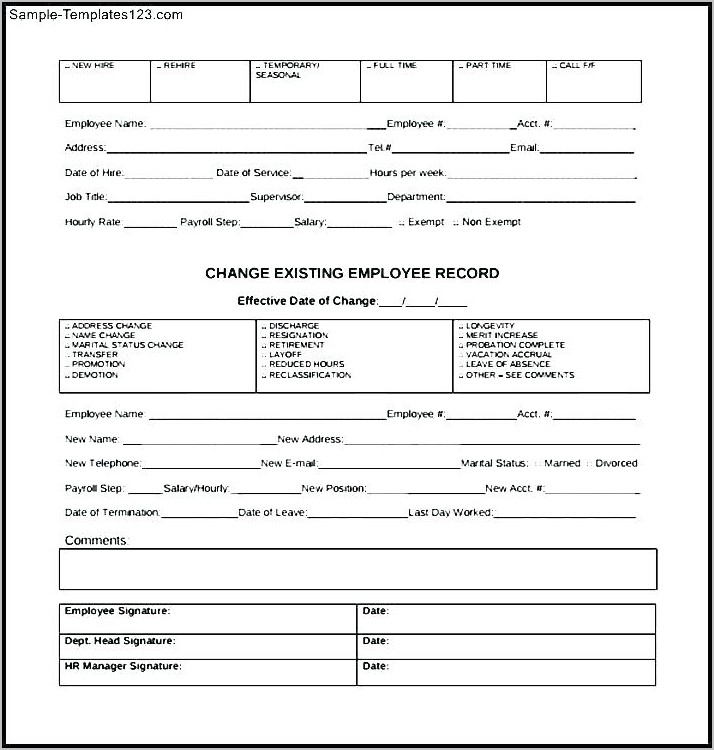 Payroll Information Form Templates