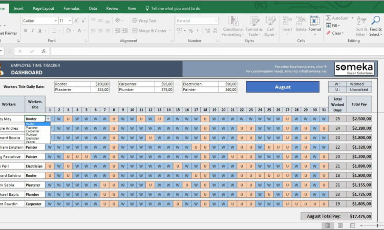 Payroll Spreadsheet Template Free