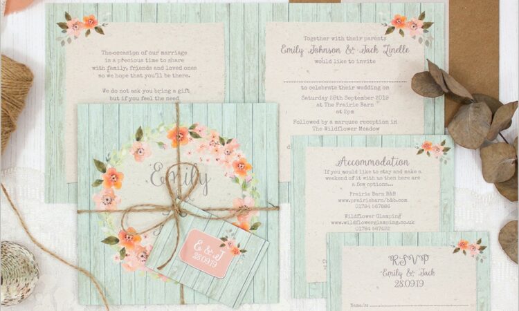 Peach Wedding Invitation Sample