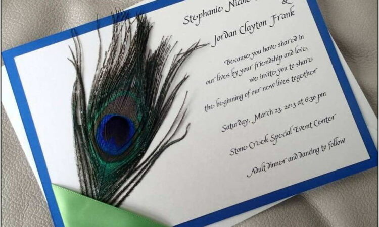 Peacock Feather Invitation Template