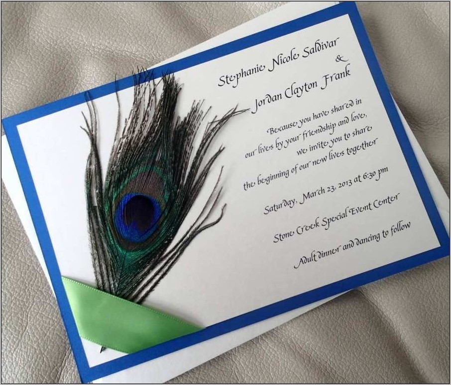 Peacock Feather Invitation Template