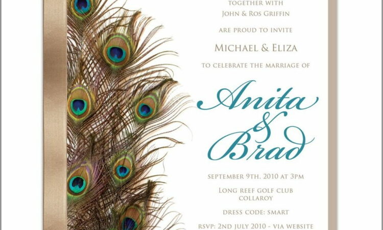 Peacock Wedding Invitation Templates