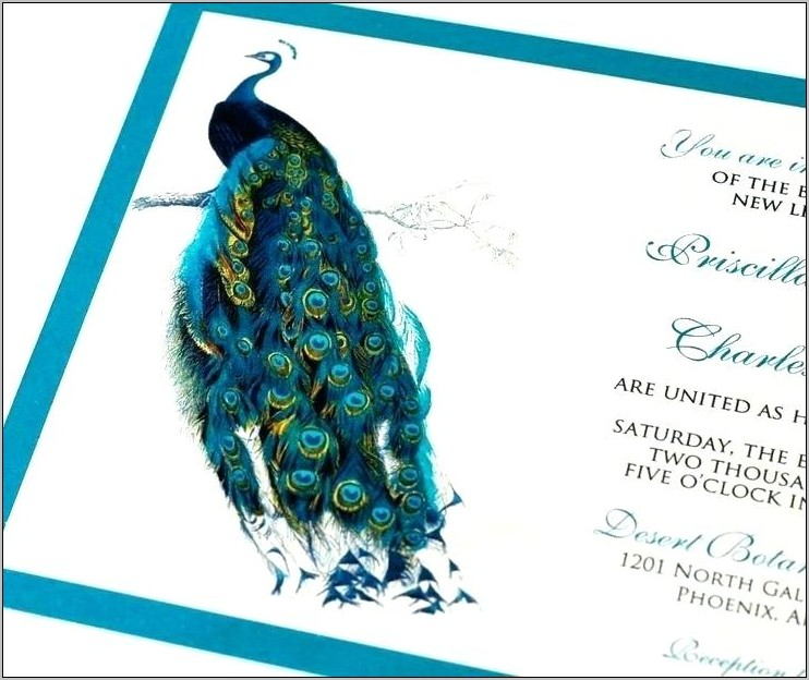 Peacock Wedding Invitation Templates Free