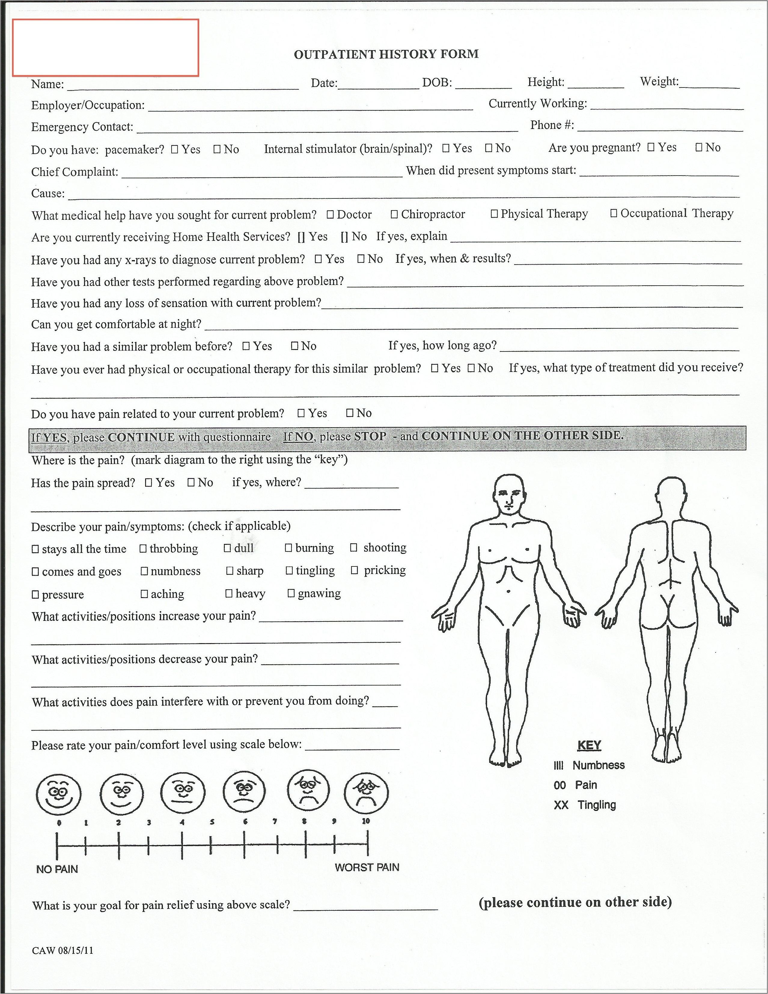 Pediatric Physical Therapy Assessment Sheet