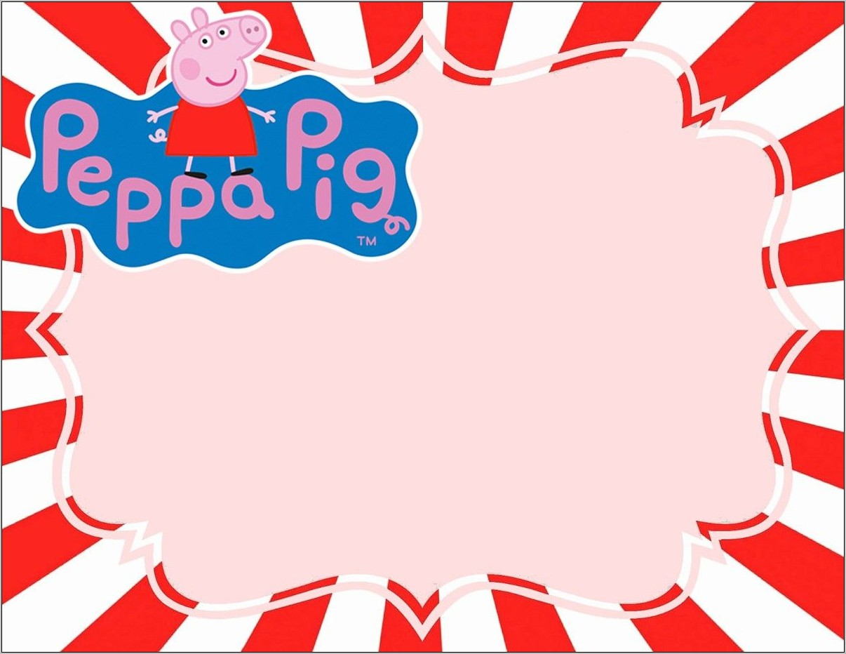 Peppa Pig Birthday Invitation Templates