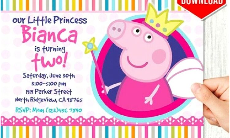 Peppa Pig Birthday Invitations Free Downloads