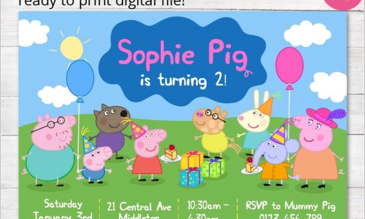 Peppa Pig Invitation Card