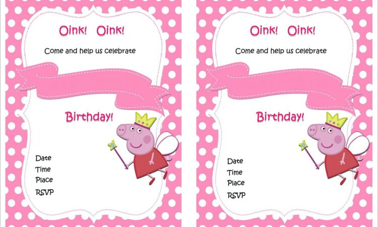 Peppa Pig Invitation Card Online