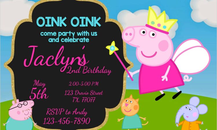 Peppa Pig Invitation Template