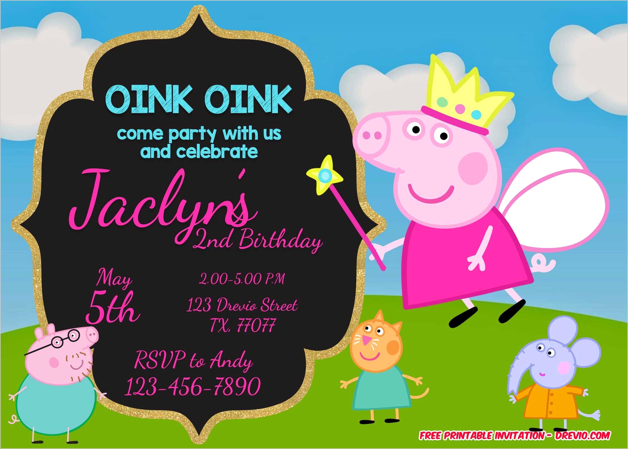 Peppa Pig Invitation Template