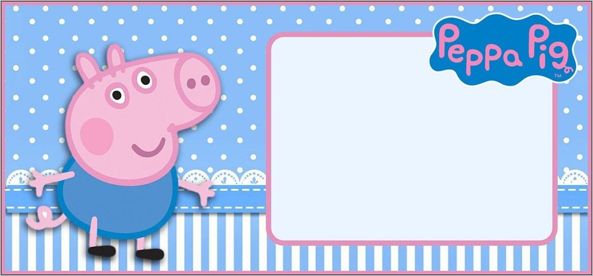 Peppa Pig Invitations Template Editable