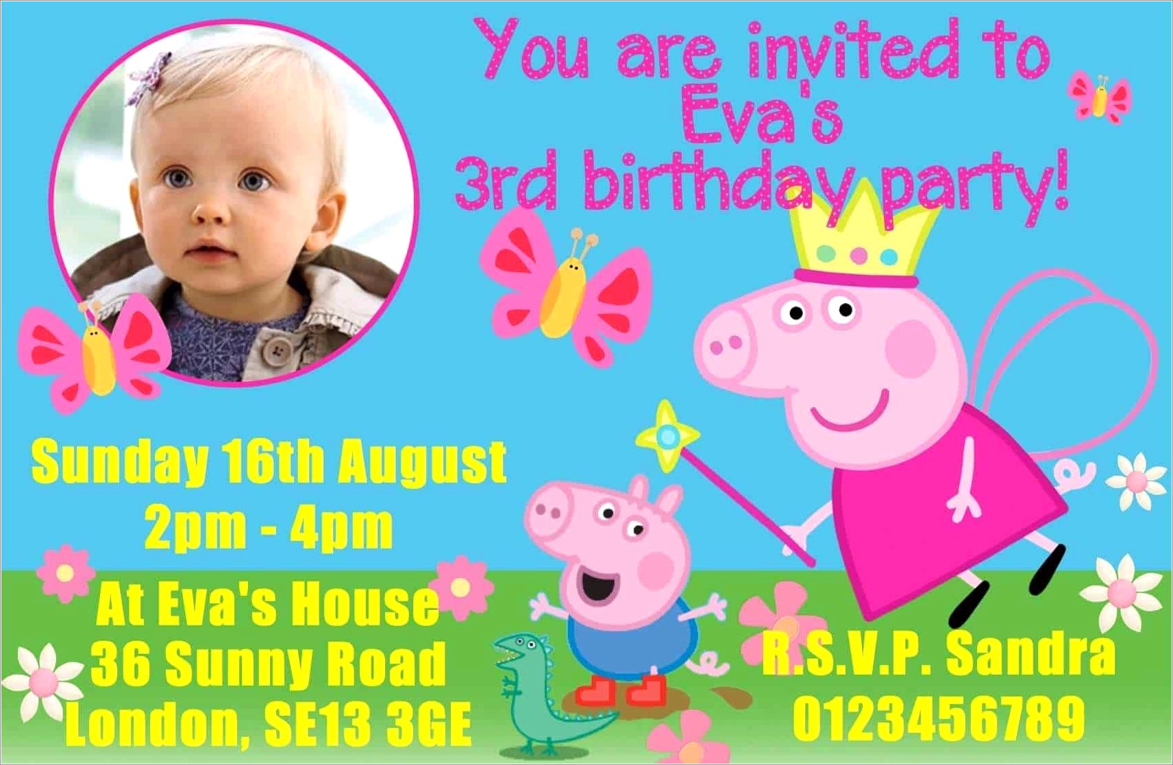 Peppa Pig Photo Invitations