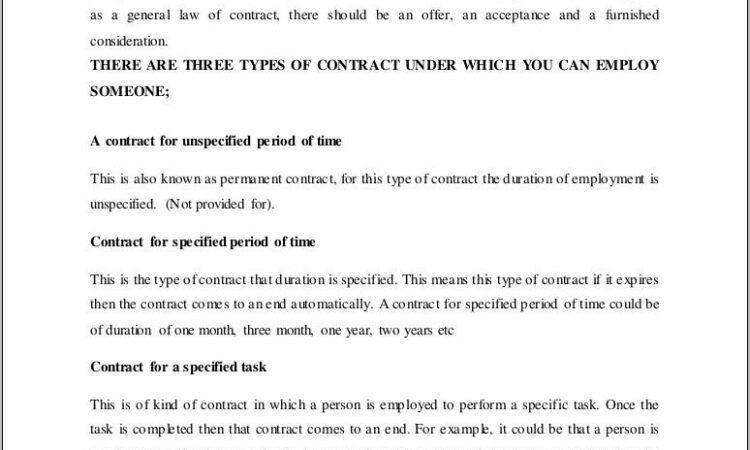 Permanent Recruitment Contract Template