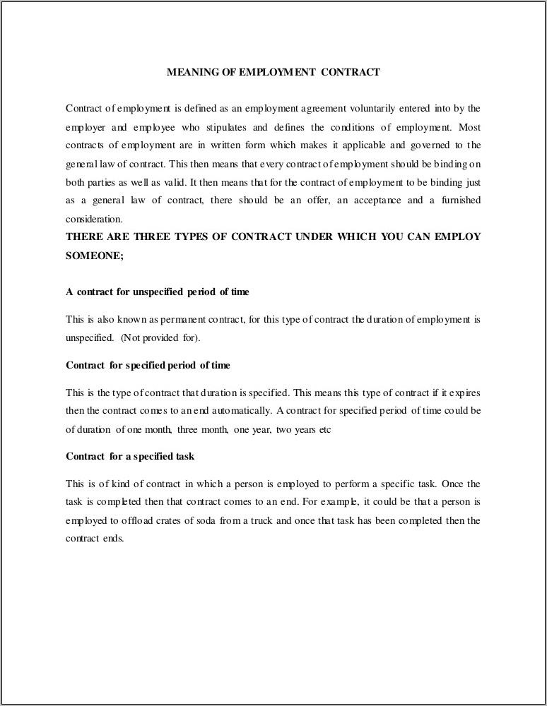 Permanent Recruitment Contract Template