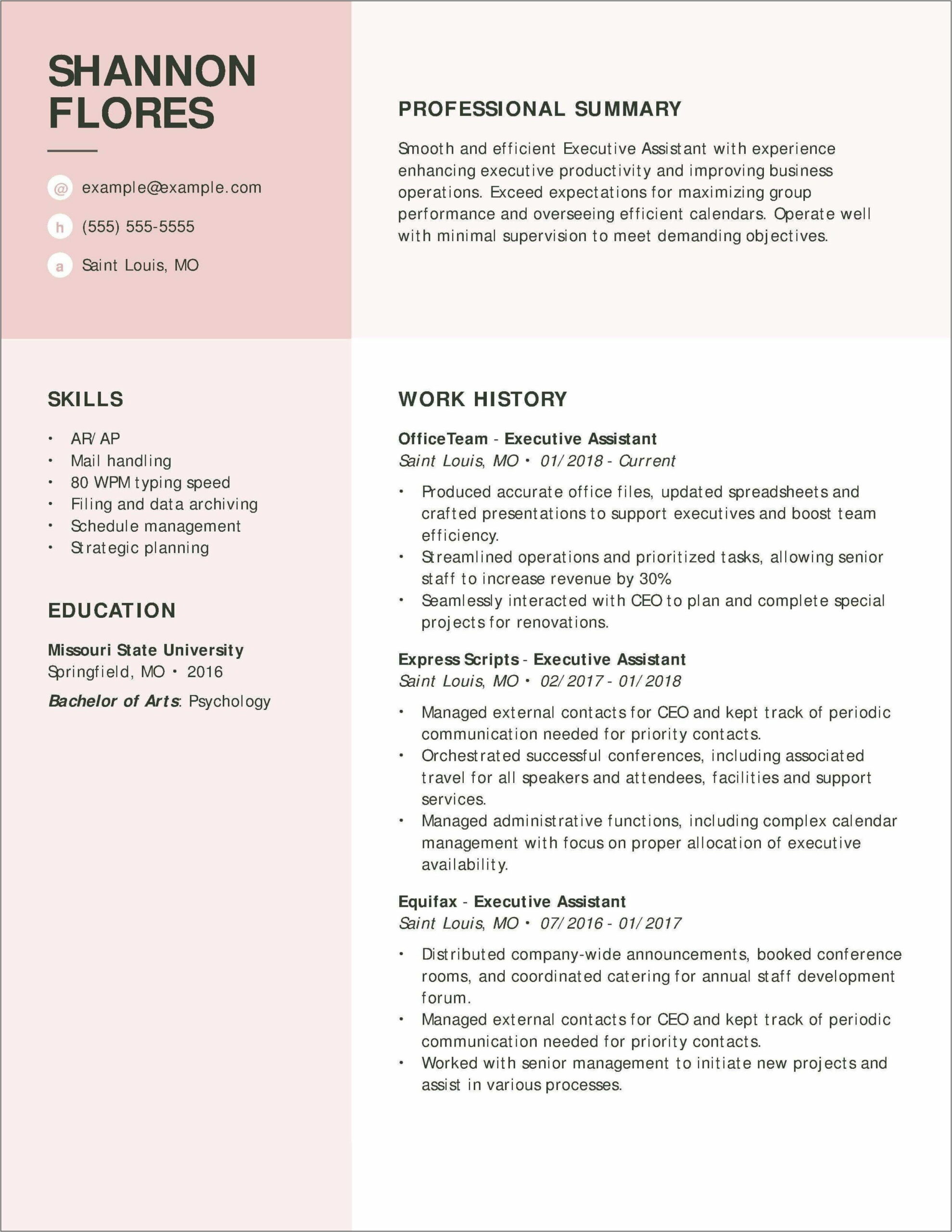 Personal Assistant Resume Sample Australia