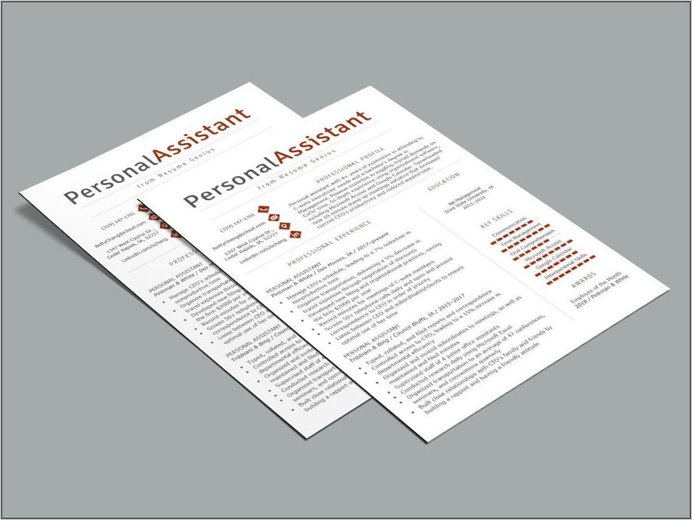 Personal Assistant Resume Template