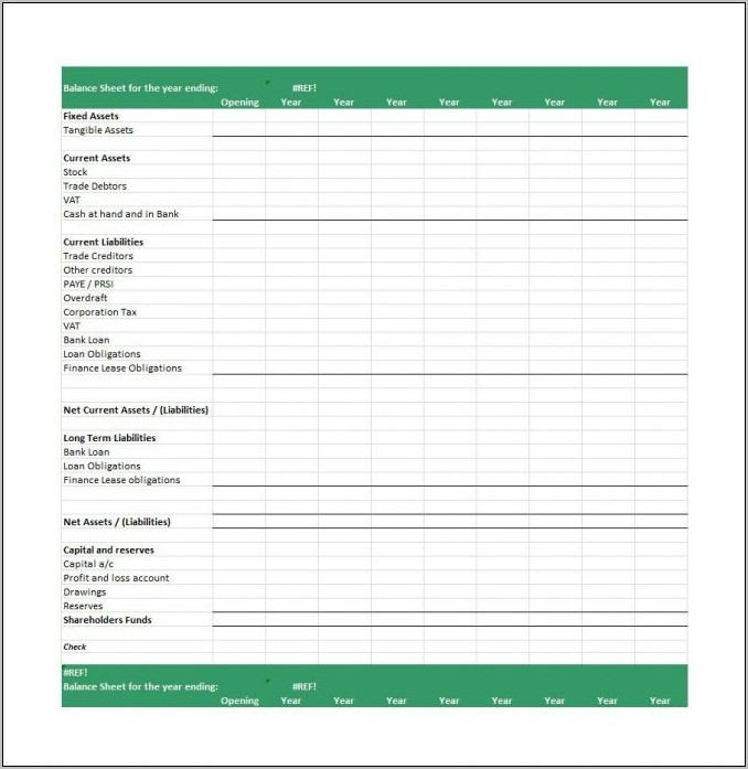 Personal Balance Sheet Templates