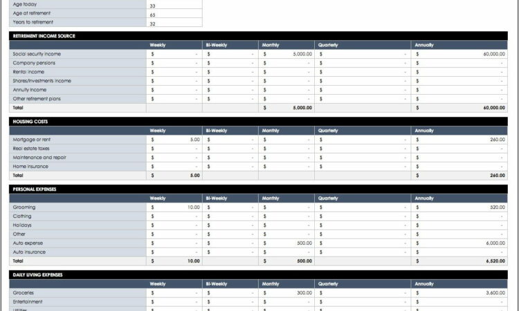 Personal Budget Planner Free Template