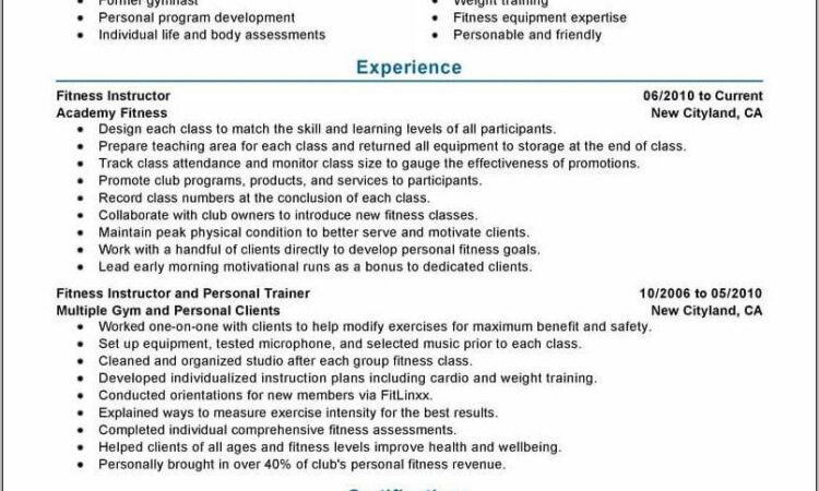 Personal Fitness Business Plan Sample