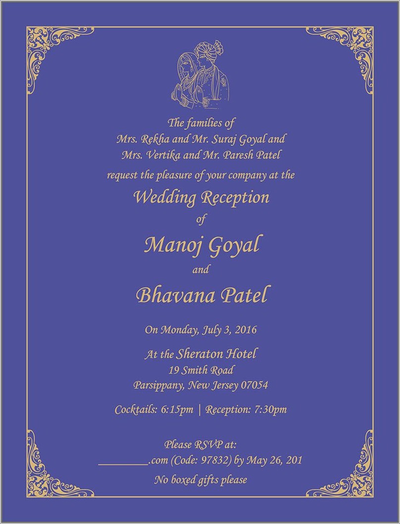 Personal Indian Wedding Invitation Wording For Friends