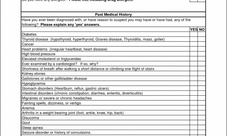 Personal Medical History Timeline Template