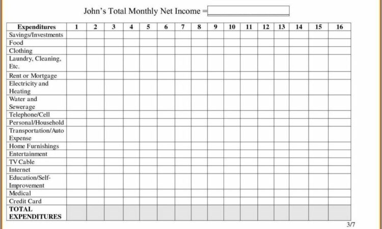 Personal Monthly Income Statement Template