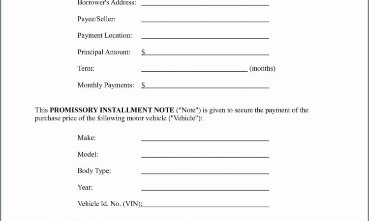 Personal Promissory Note Form