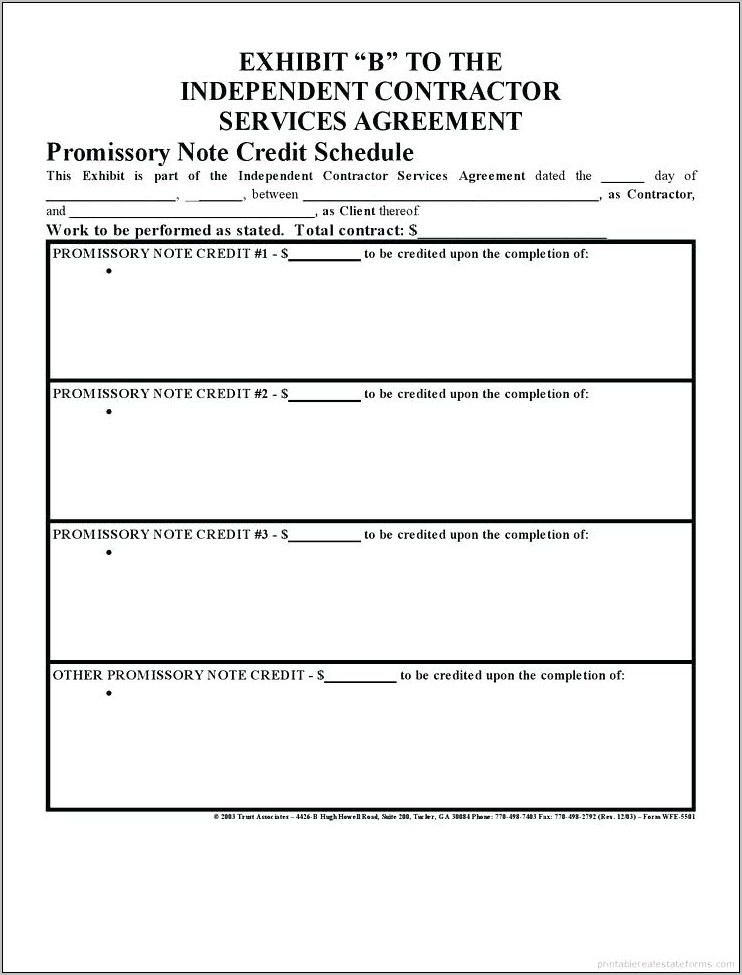 Personal Promissory Note Form Free
