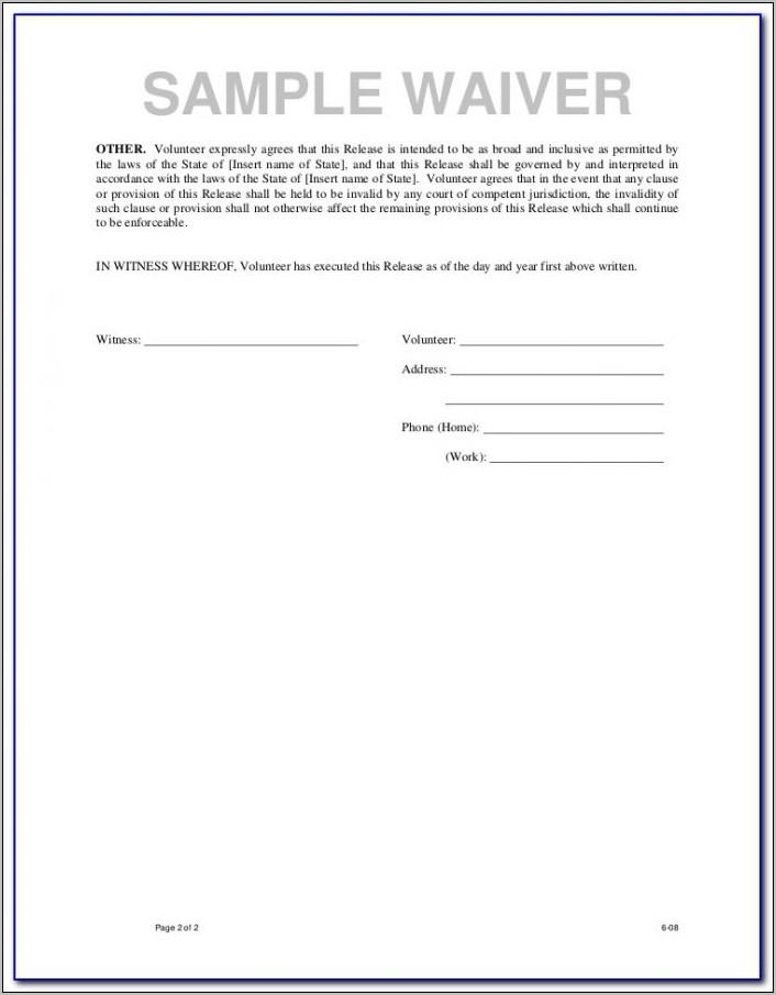 Personal Trainer Waiver And Release Form Template
