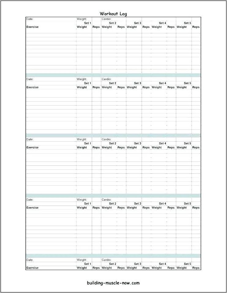 Personal Trainer Workout Schedule Template