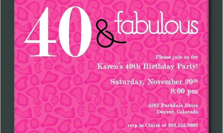 Personalised 40th Birthday Invitations