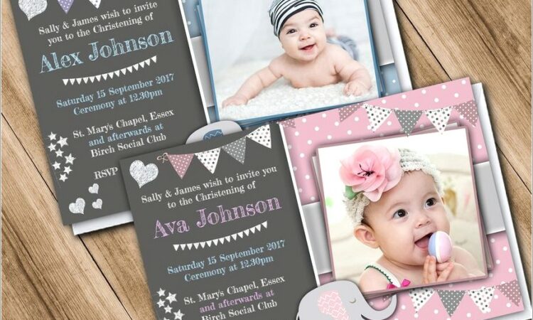 Personalised Christening Invites Ebay