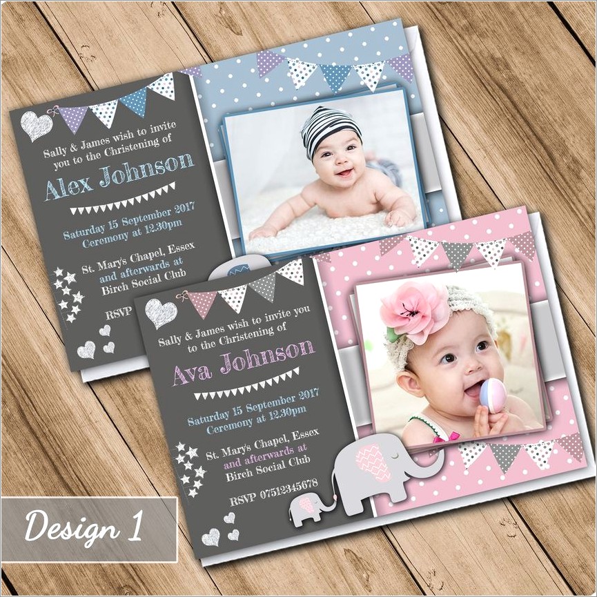 Personalised Christening Invites Ebay