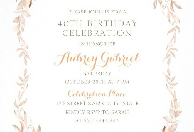 Personalized 40th Birthday Invitations