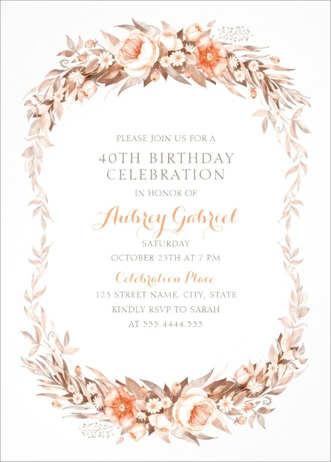 Personalized 40th Birthday Invitations