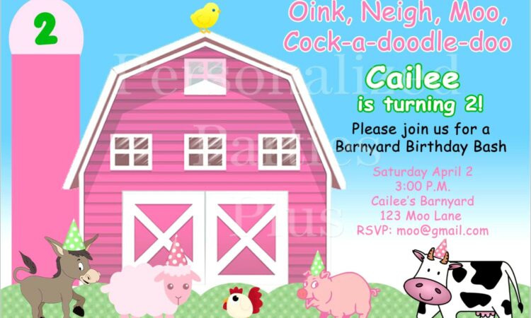 Personalized Barnyard Birthday Invitations