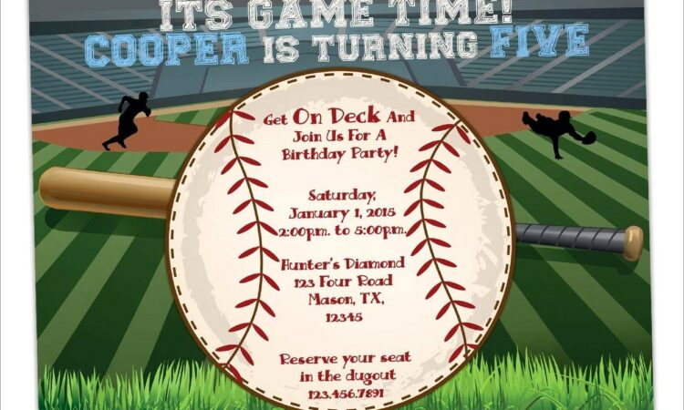 Personalized Baseball Birthday Invitations