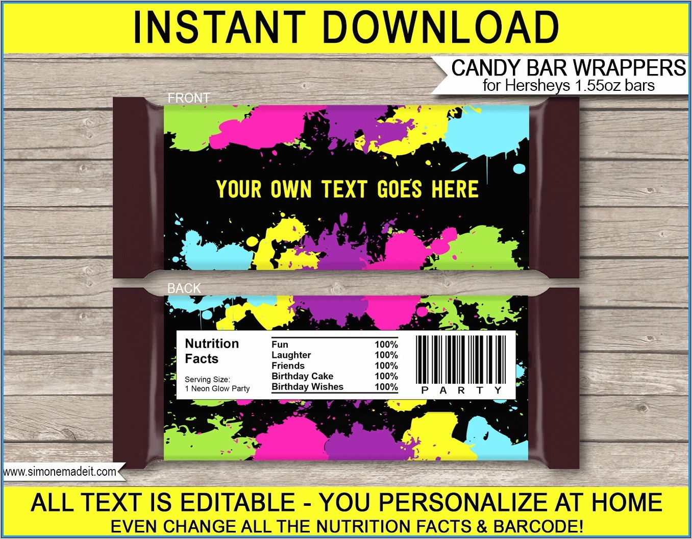 Personalized Candy Bar Wrapper Template Free