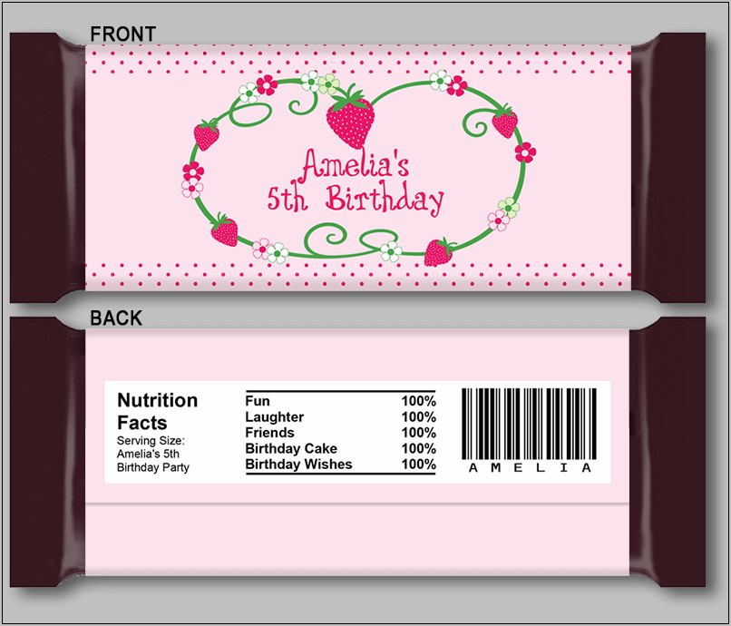 Personalized Candy Bar Wrapper Templates