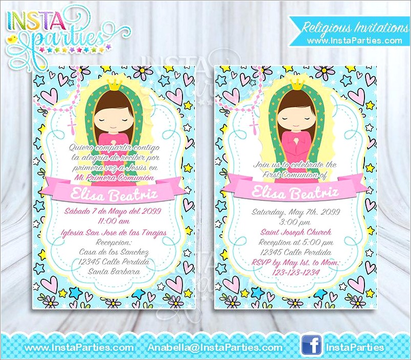 Personalized First Communion Invitations