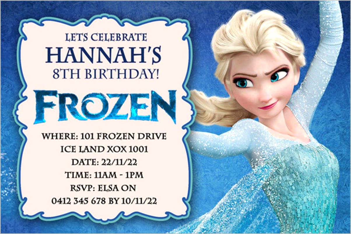 Personalized Frozen Invitation Template