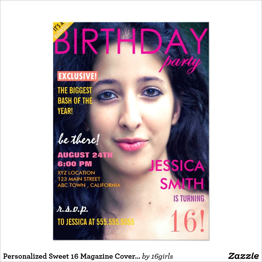 Personalized Magazine Cover Invitations