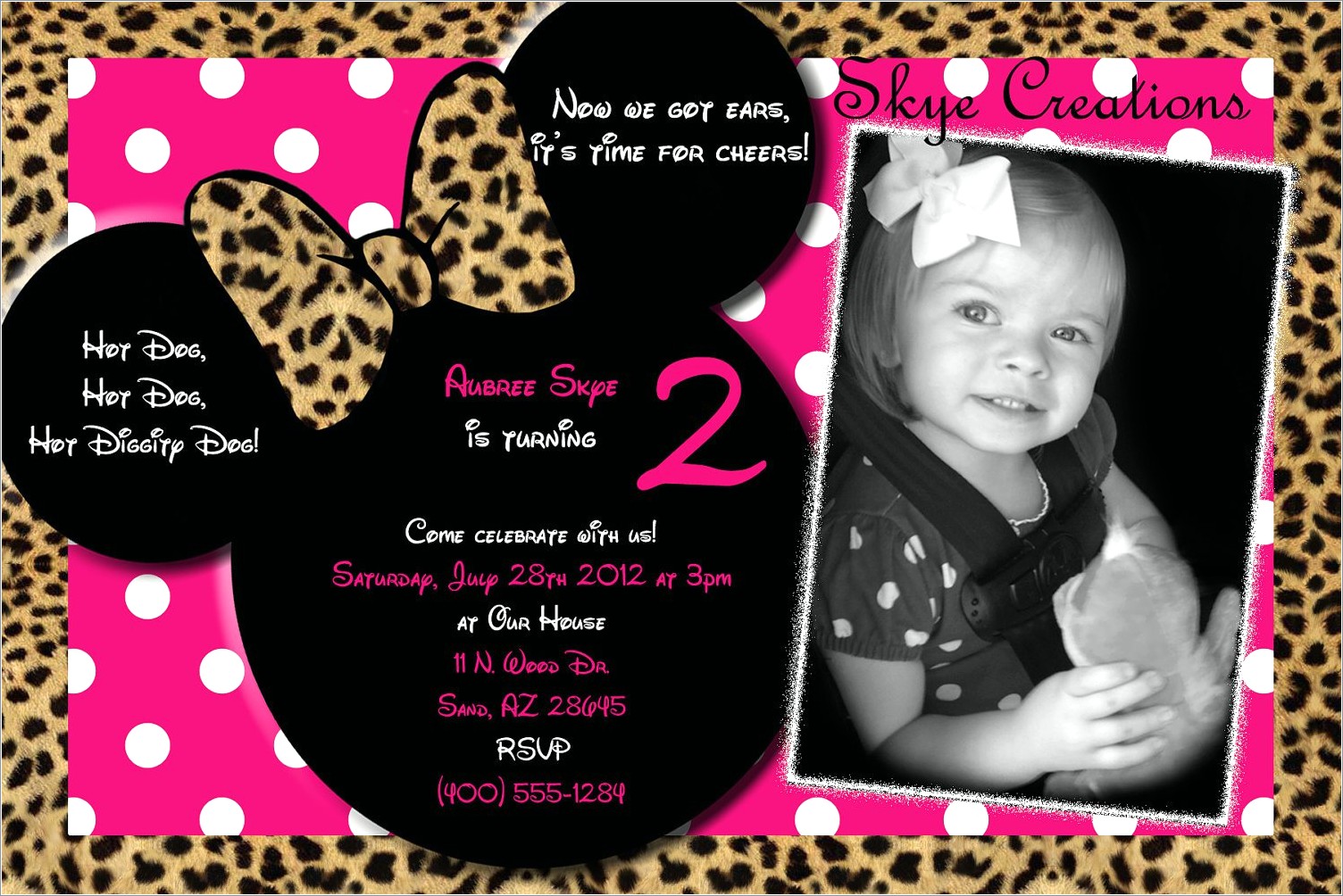 Personalized Minnie Mouse Invitations