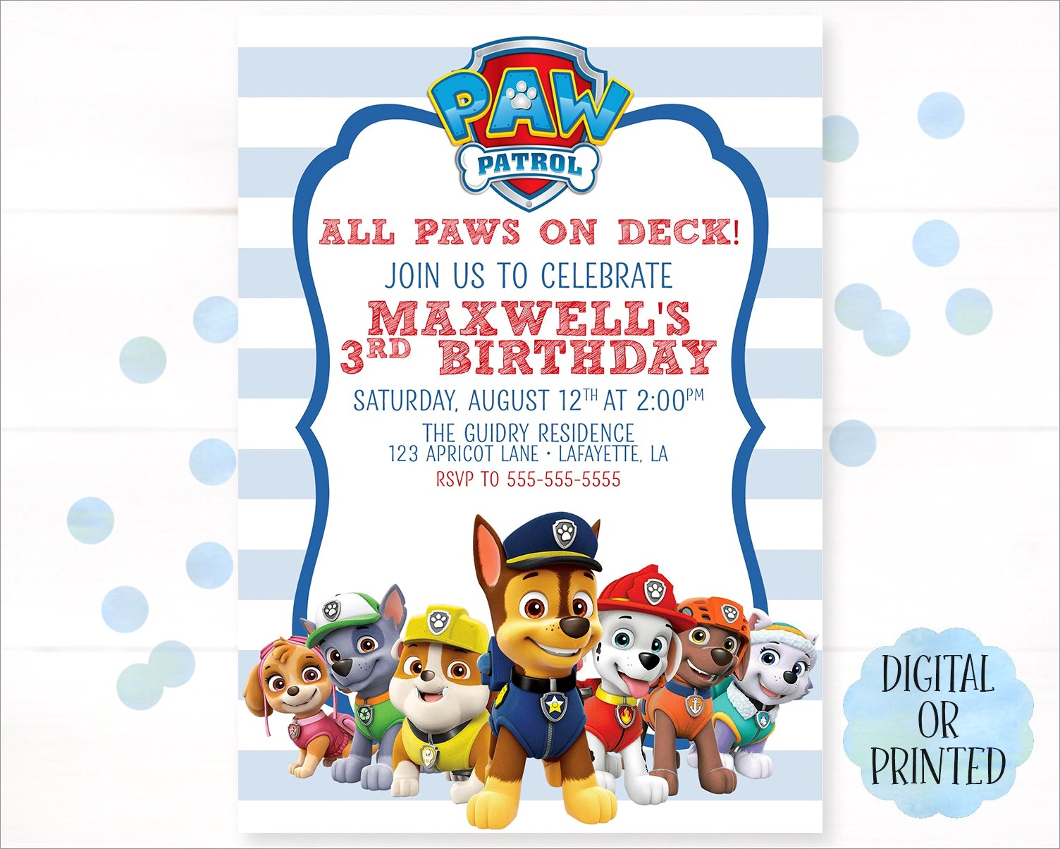 Personalized Paw Patrol Invitations Free