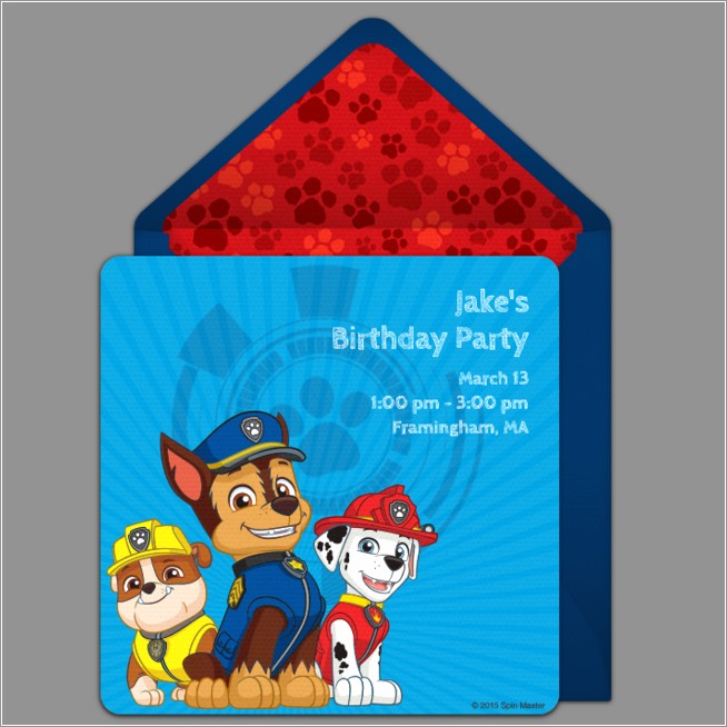 Personalized Paw Patrol Invitations Online