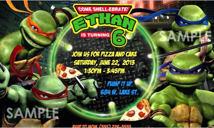 Personalized Teenage Mutant Ninja Turtles Birthday Invitations