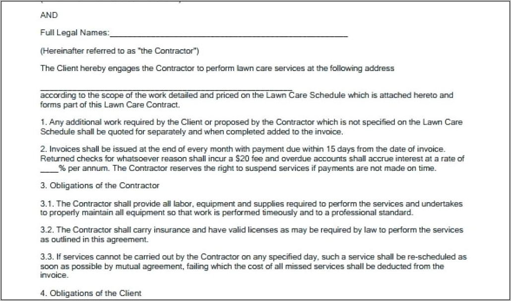 Pest Control Contract Proposal Template