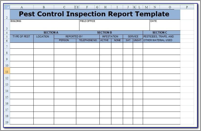 Pest Control Inspection Report Format